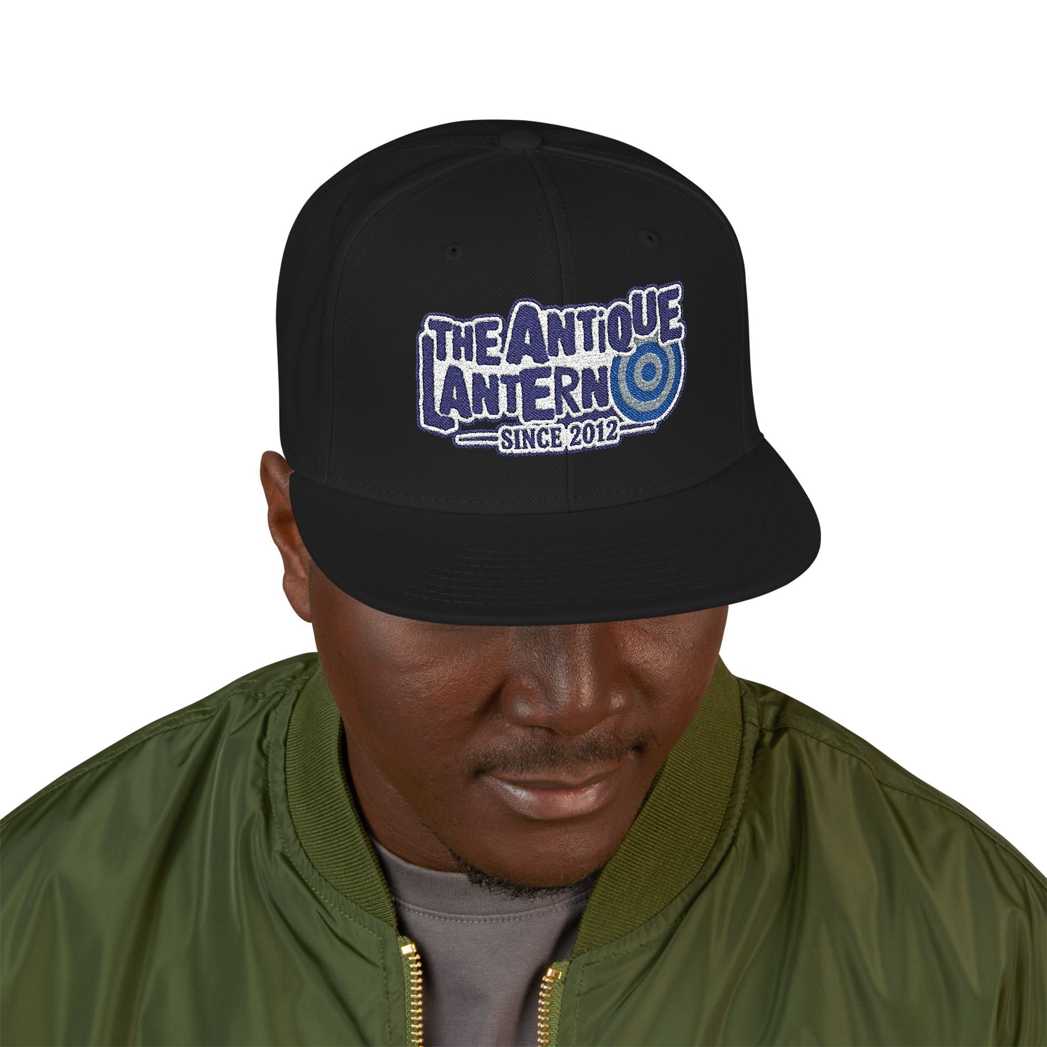 Embroidered Snapback Hat — Retro Blue Target Logo The Antique Lantern since 2012
