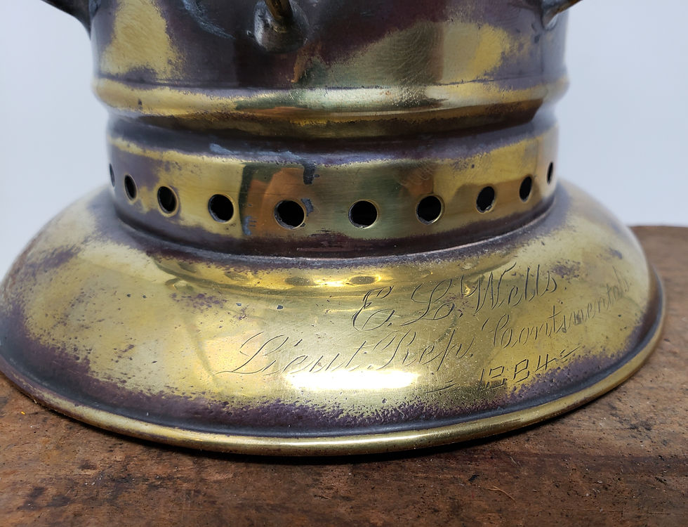 Thumbnail: Excelsior brass model engraved E.L. Wells  Lieutenant Rep. Continentals  1884