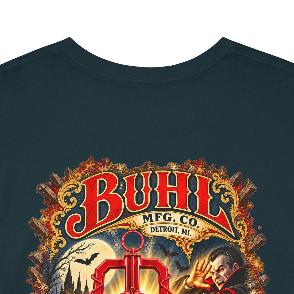 Thumbnail: Vintage Lantern Graphic Tee — BUHL 1887 Coffin Corner Retro T‑Shirt