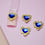 Thumbnail: 3D Heart charm - Blue/Gold (4pcs)