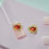 Thumbnail: 3d Heart charm - Red/Gold (4pcs)