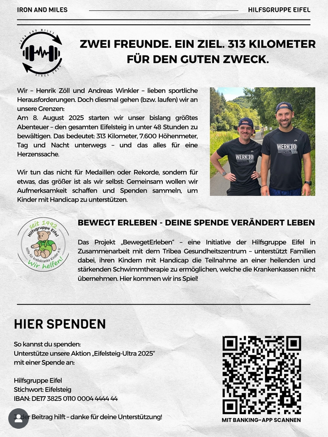 Info-Blatt zur Eifelsteig Aktion