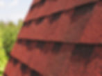 A close-up of roof shingles