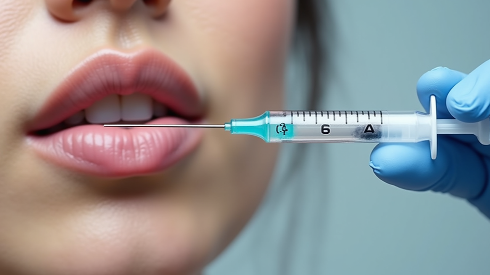 Close-up view of a syringe filled with Radiesse dermal filler