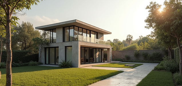 Vista panorámica moderna de un vecindario próspero en Querétaro, con casas contemporáneas 