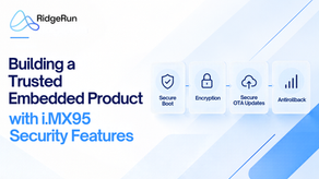 i.MX95 embedded security lifecycle featuring Secure Boot, encryption, secure OTA updates, and antirollback.
