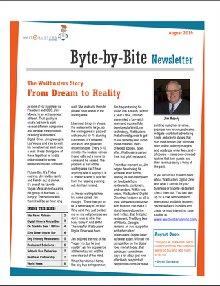 Digital Diner Newsletter - August 2019