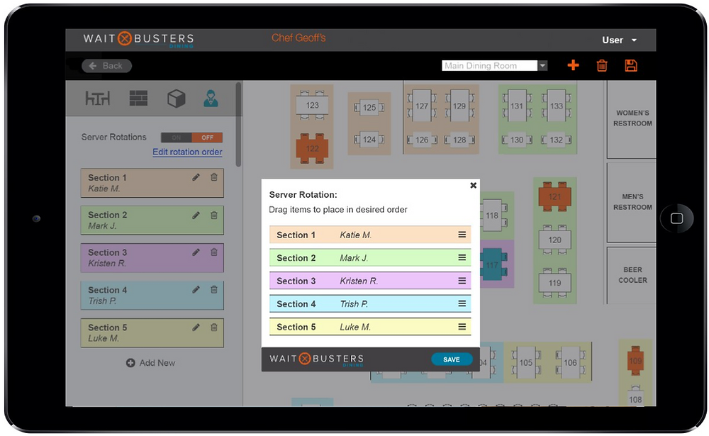 Server Rotation By Guest Make Life Easier for Your Staff with Waitbusters’ Auto Server Rotation