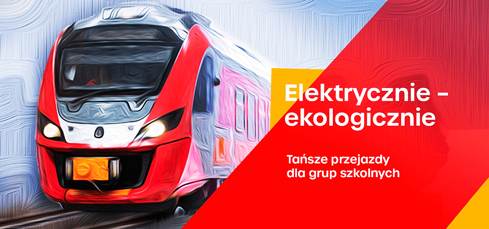 Grafika promocyjna POLREGIO ,,Elektrycznie - Ekologicznie"