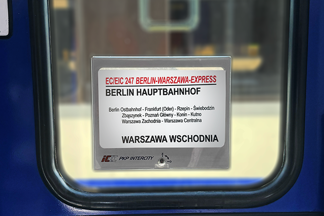 Tablica relacyjna pociągu PKP Intercity