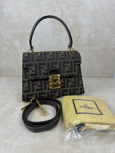 美品!希少 FENDI 2way zucca hand bag フェンディ Vintage Fendi Zucca 2 Way Handbag | My Site 3
