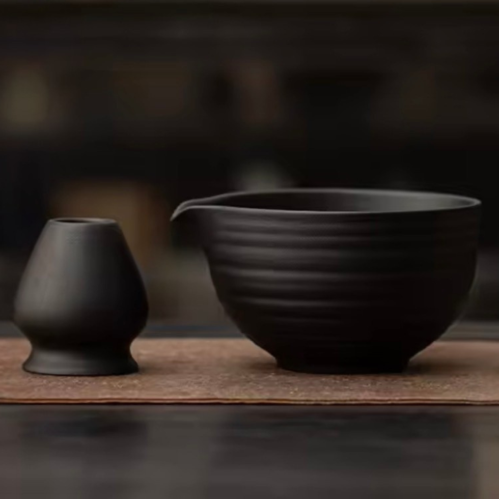 Thumbnail: Matcha Bowl Set - Matte Black