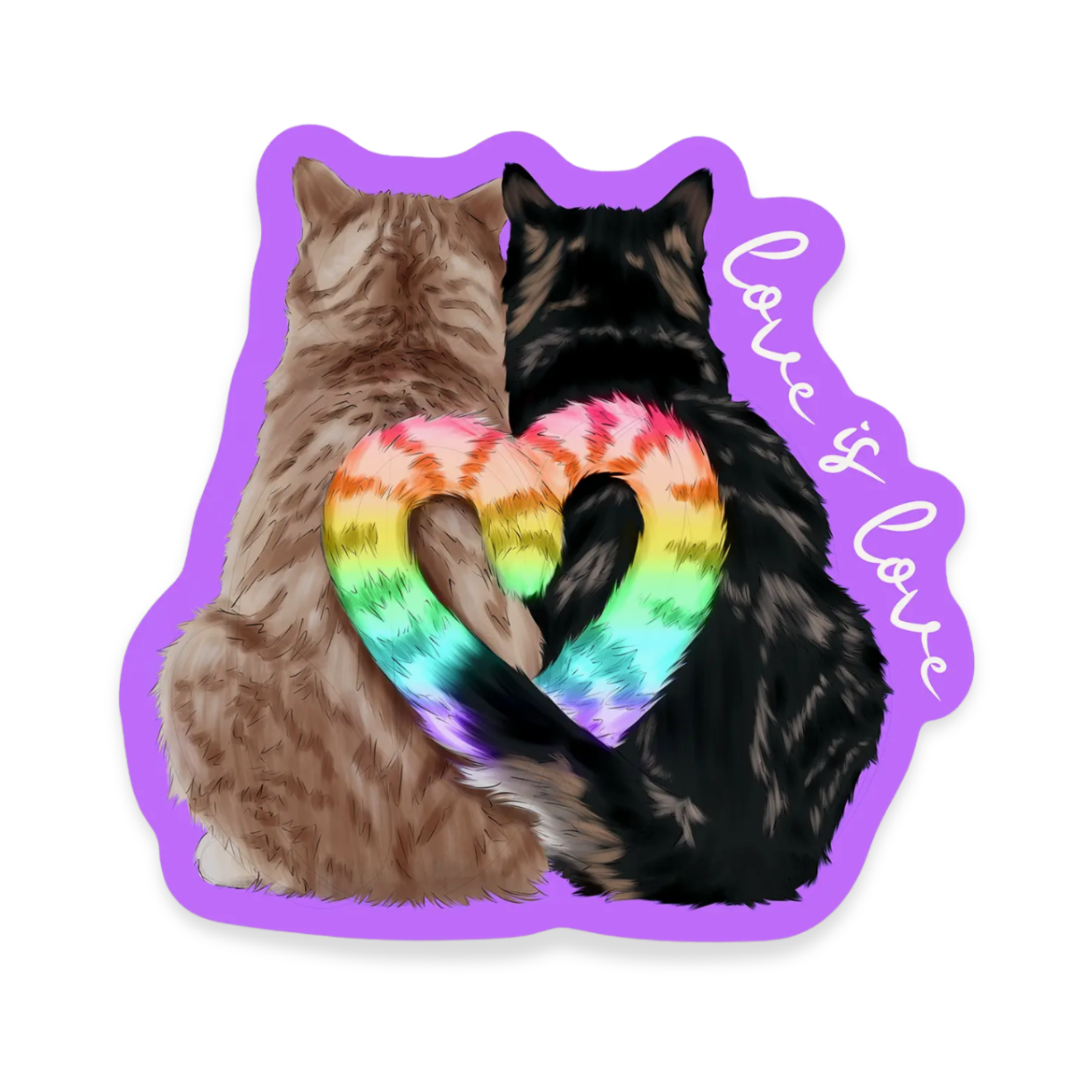 Cat Love is Love Waterproof Sticker