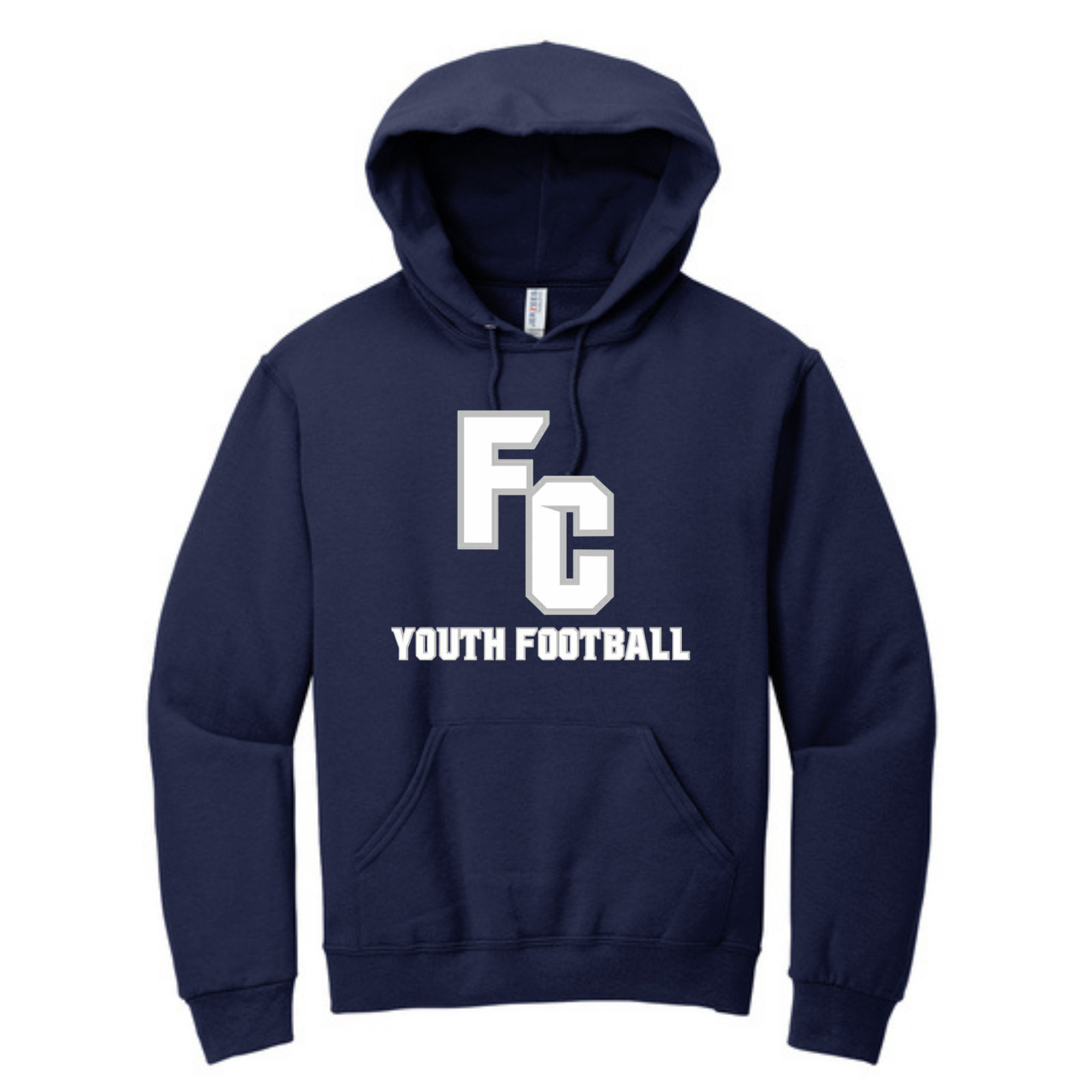 FC Youth Football Fleece Hoodie 996M 996Y -Logo WHITE w GREY