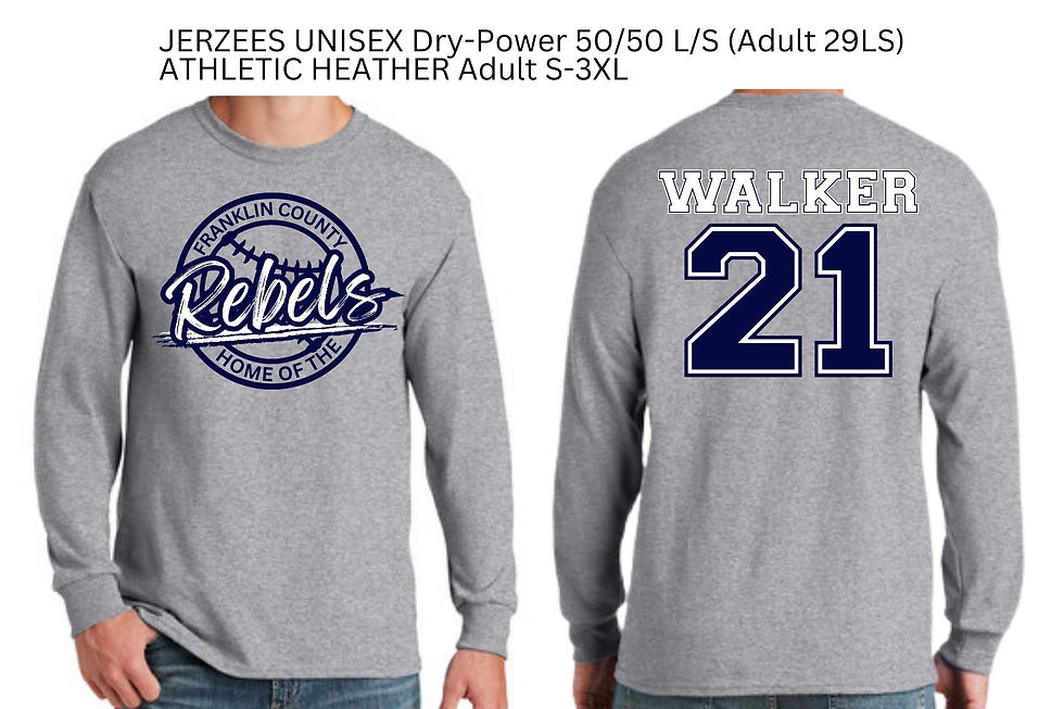 Thumbnail: Home of the Rebels Jerzees Dry-Power 50/50 Long Sleeve