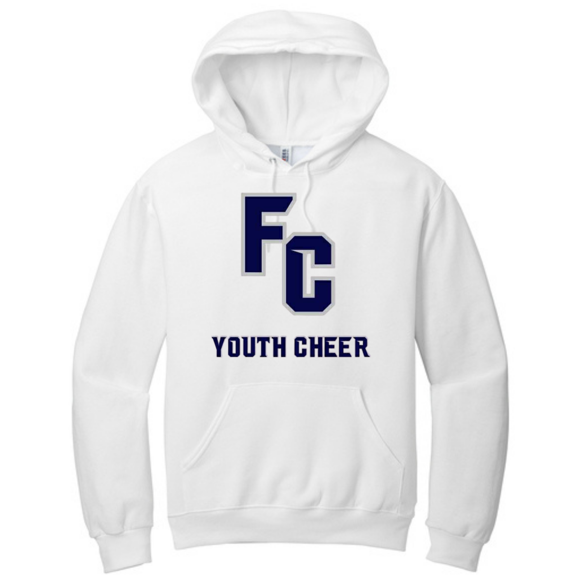 FC Youth Cheer Fleece Hoodie 996M 996Y -Logo NAVY w GREY