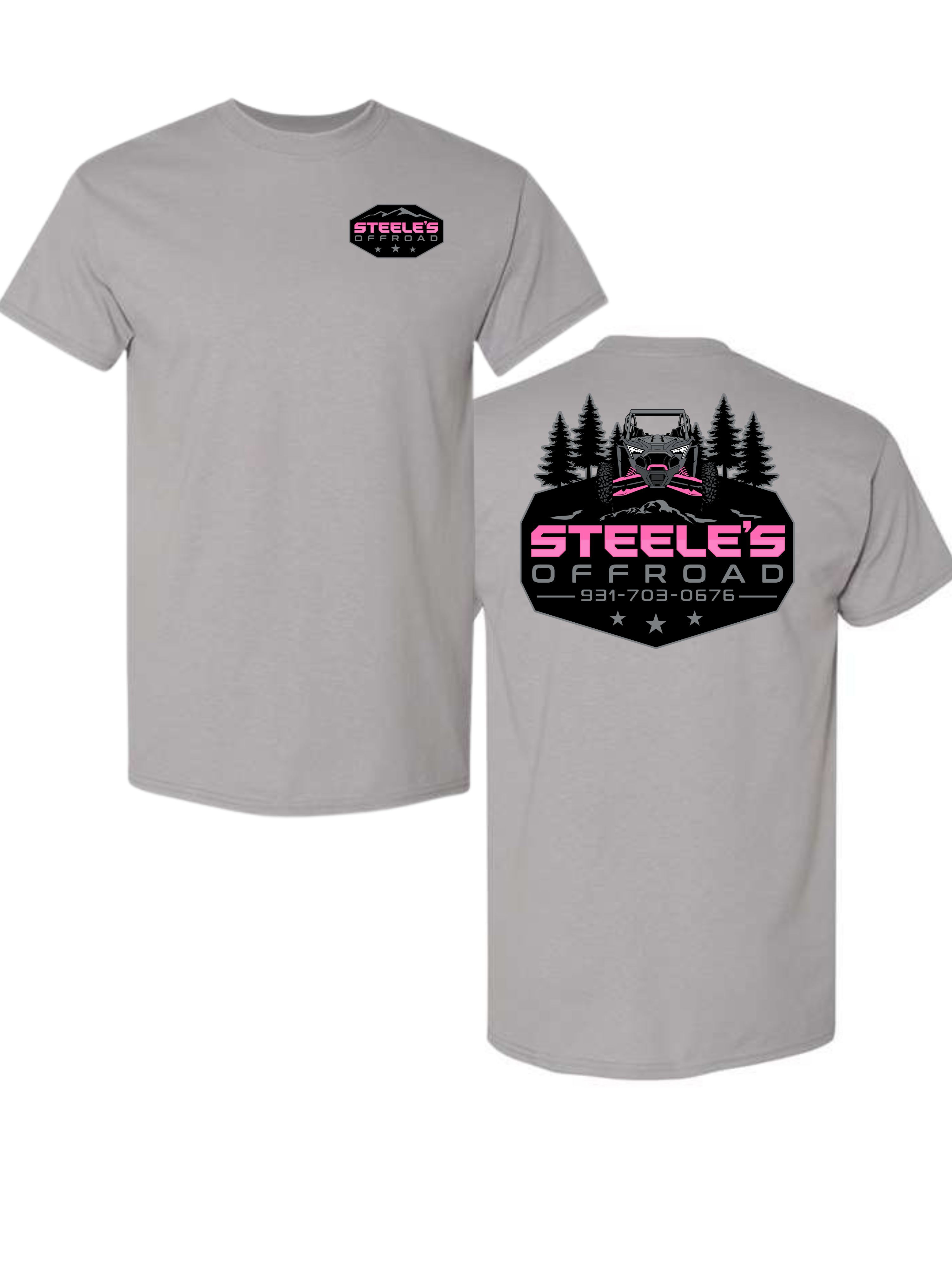 Gildan DryBlend Tee Pink Logo