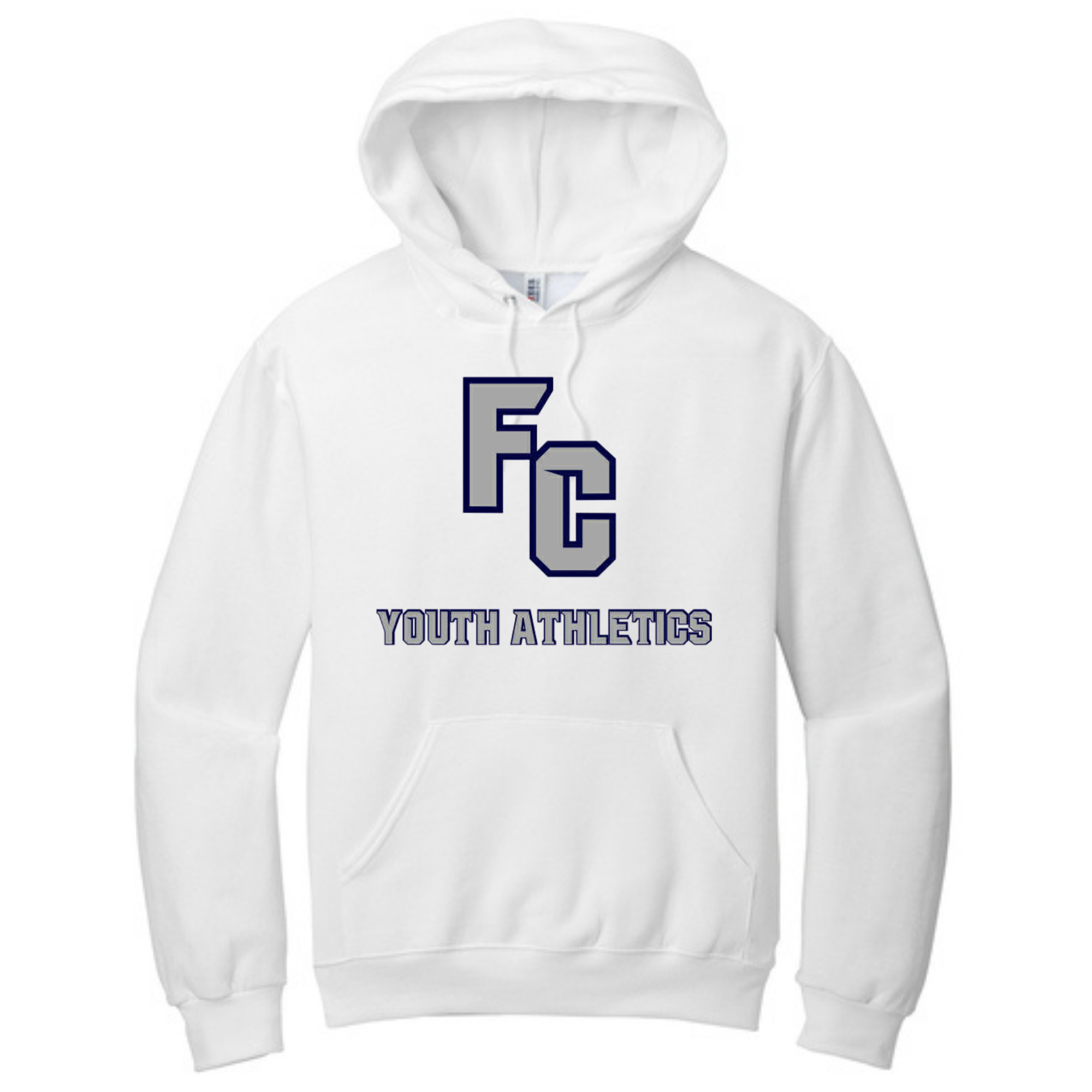 FC Youth Athletics Fleece Hoodie 996M 996Y -Logo GREY w NAVY