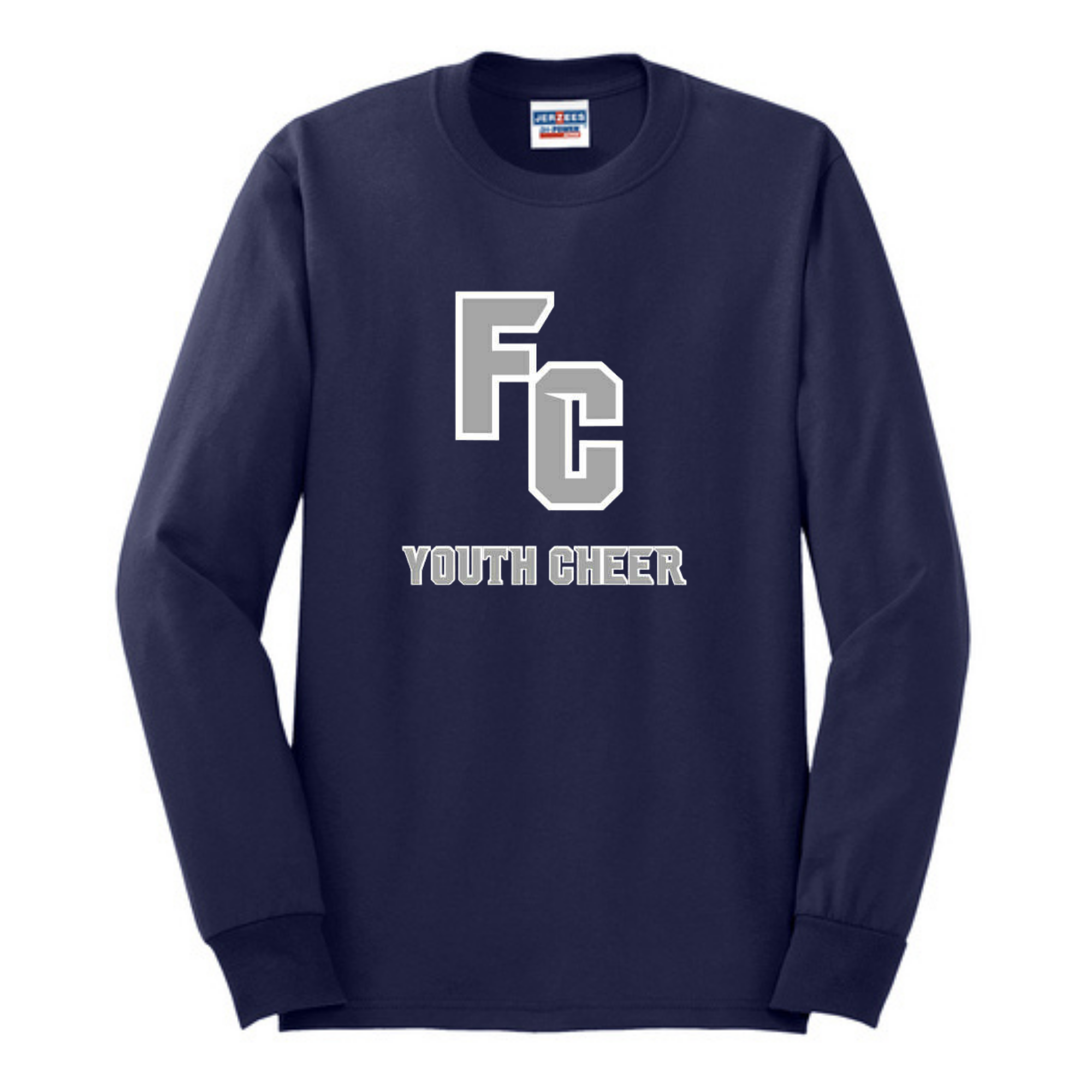 FC Youth Cheer 29LS - Logo GREY w WHITE