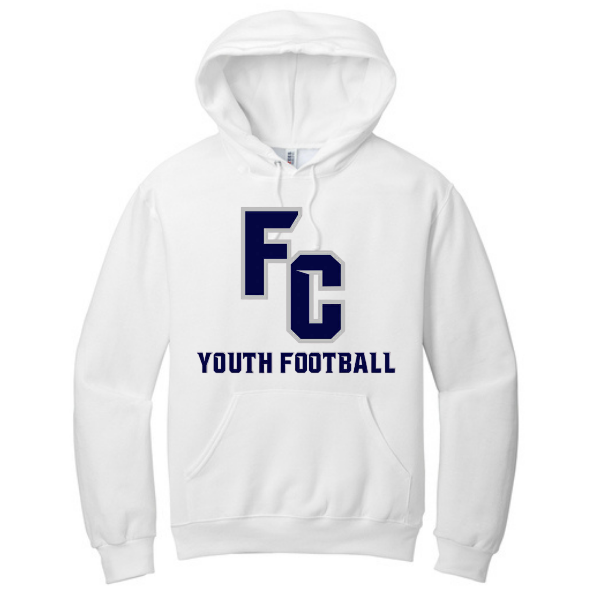 FC Youth Football Fleece Hoodie 996M 996Y -Logo NAVY w GREY