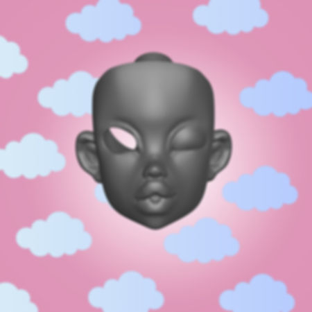 Winking Human Face | BJD Swappable Faceplate