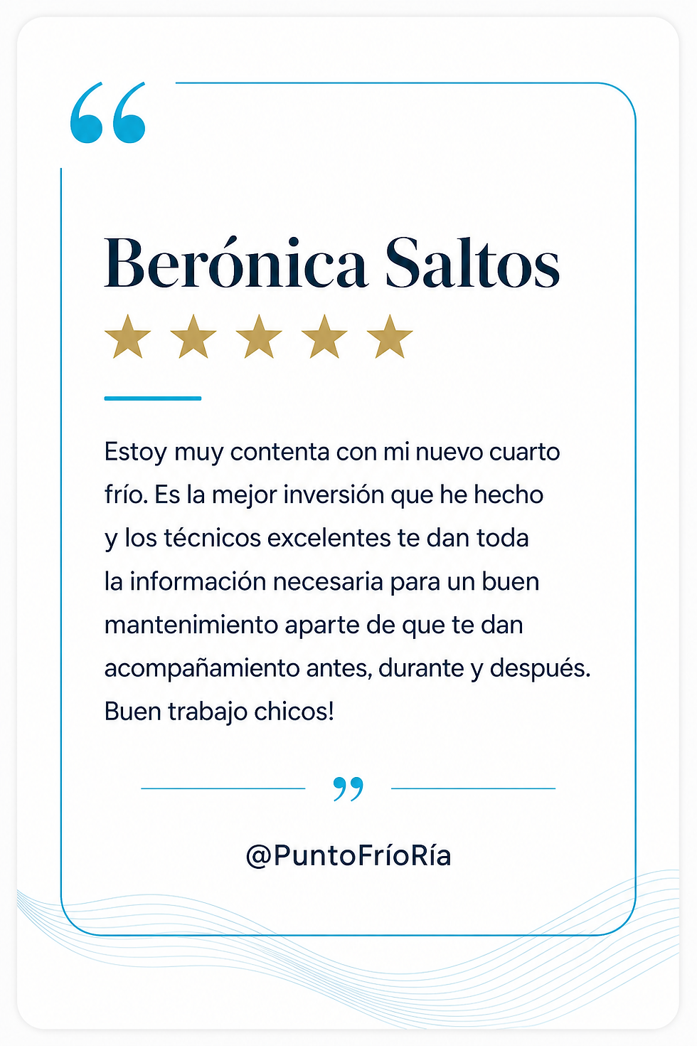 Reseña de Google de Romina Salas sobre PuntoFríoRía