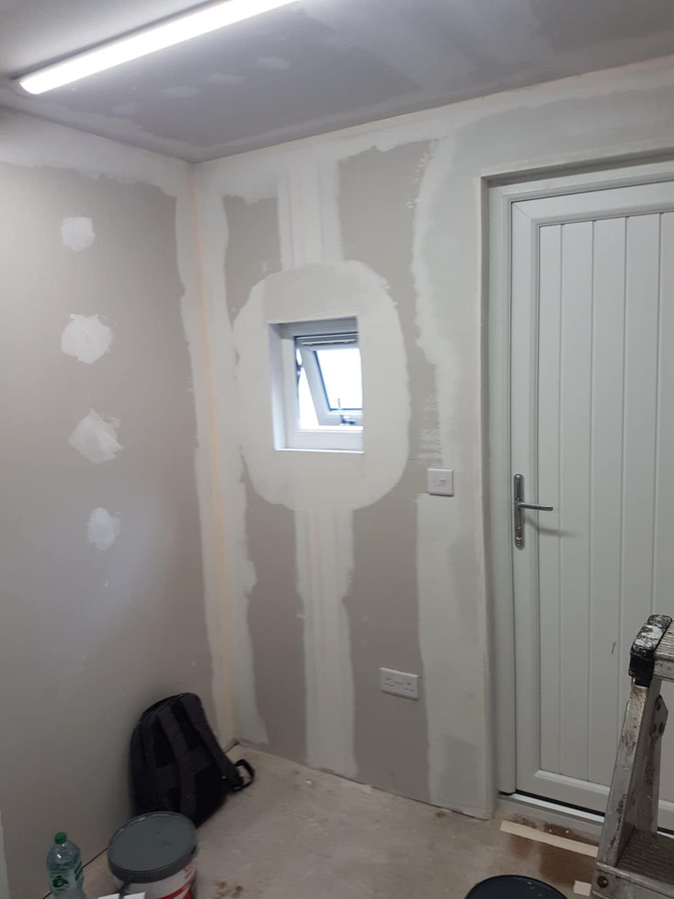 Plasterboard wall repair, window, door