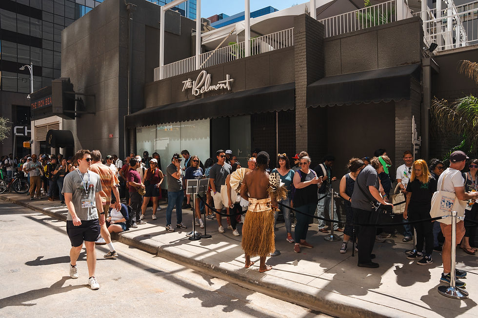 People queuing up for one of Artist For Artist's SXSW activations