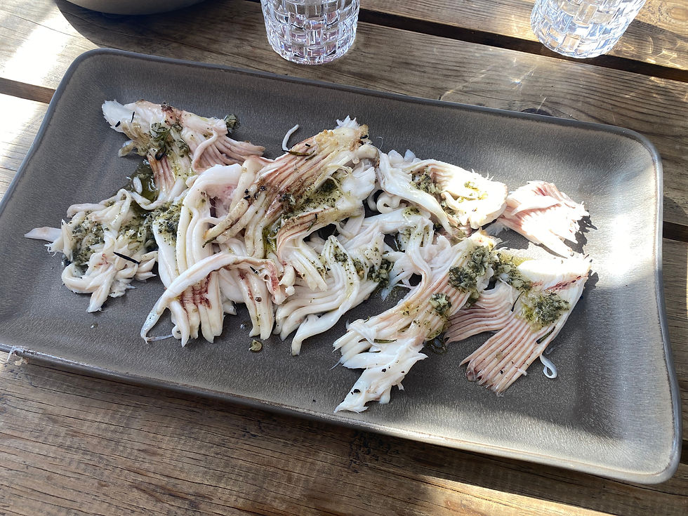 My sea-to-table fish meal in Portugal.