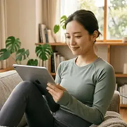 良心的な価格に満足して微笑んでいる富裕層の女性。