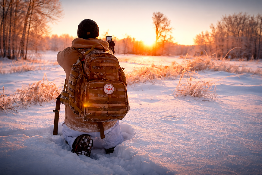 Kneeling to capture a sunrise moment.png