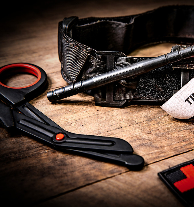 Tactical medical gear close-up shot_edit