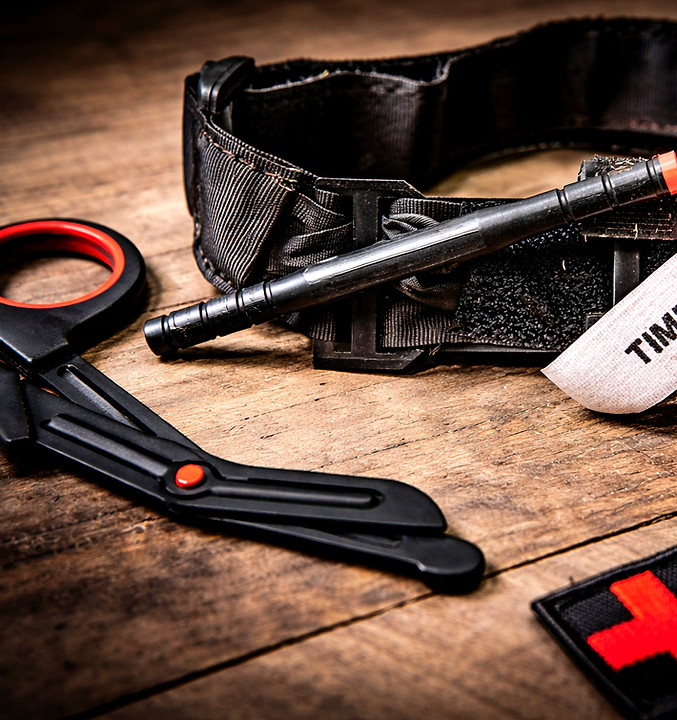 Tactical medical gear close-up shot_edit