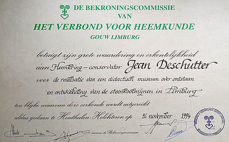 Oorkonde Verbond voor Heemkunde