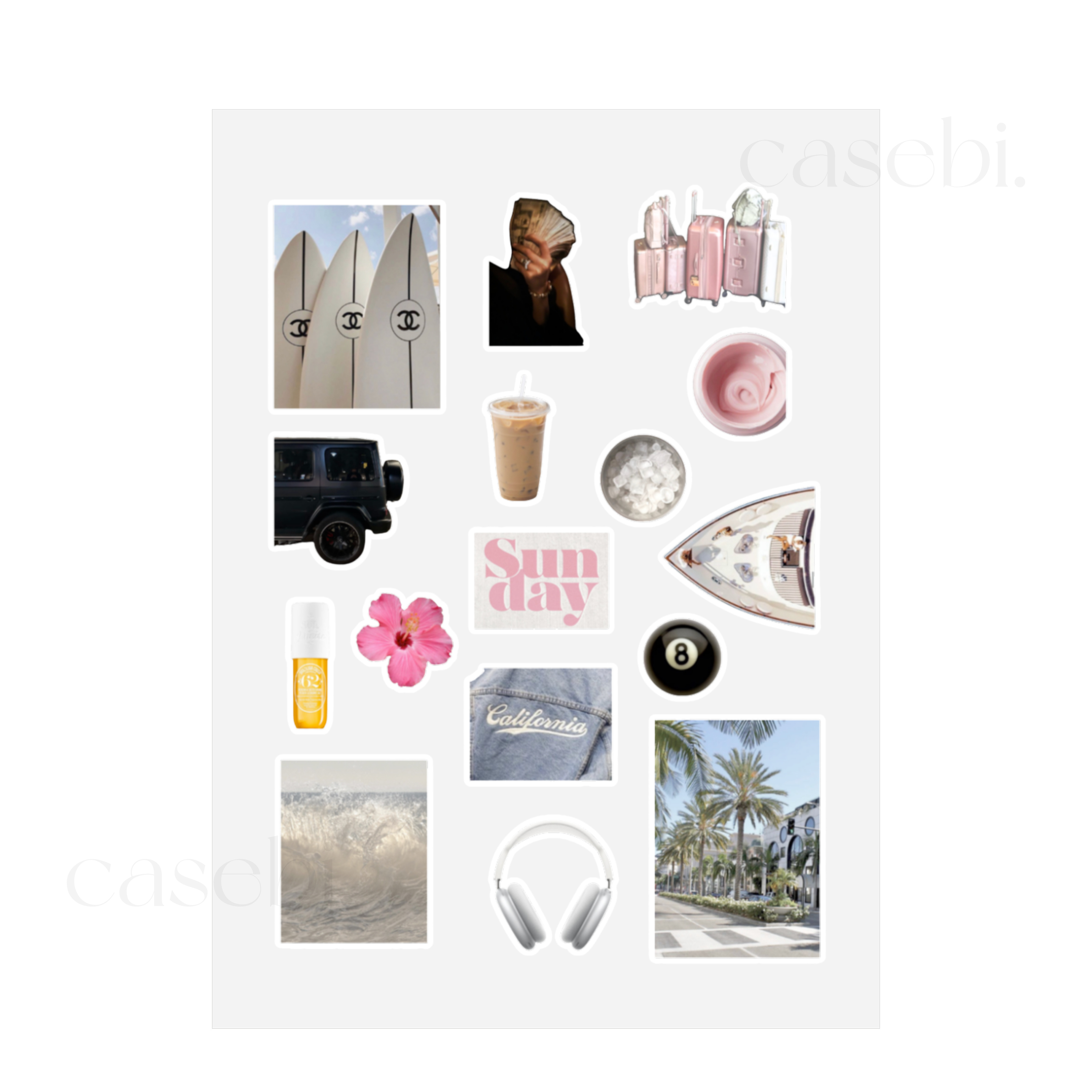 SET STICKERS 3D CALIFORNIA