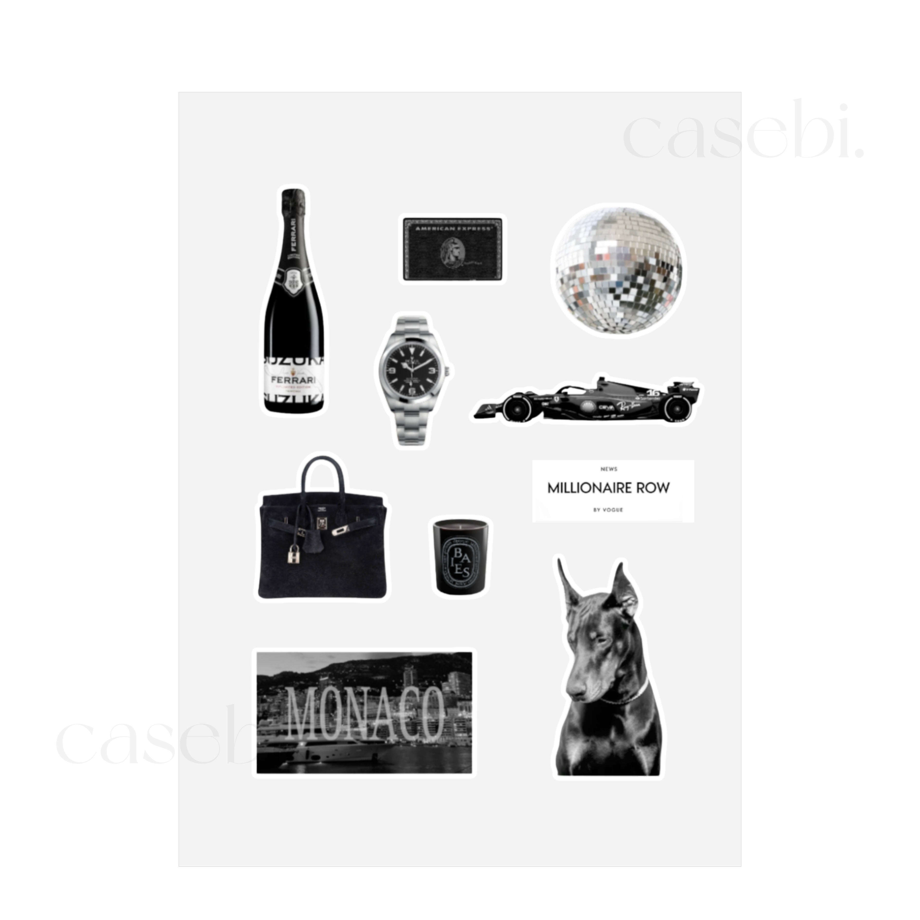 SET STICKERS 3D MONACO ICON