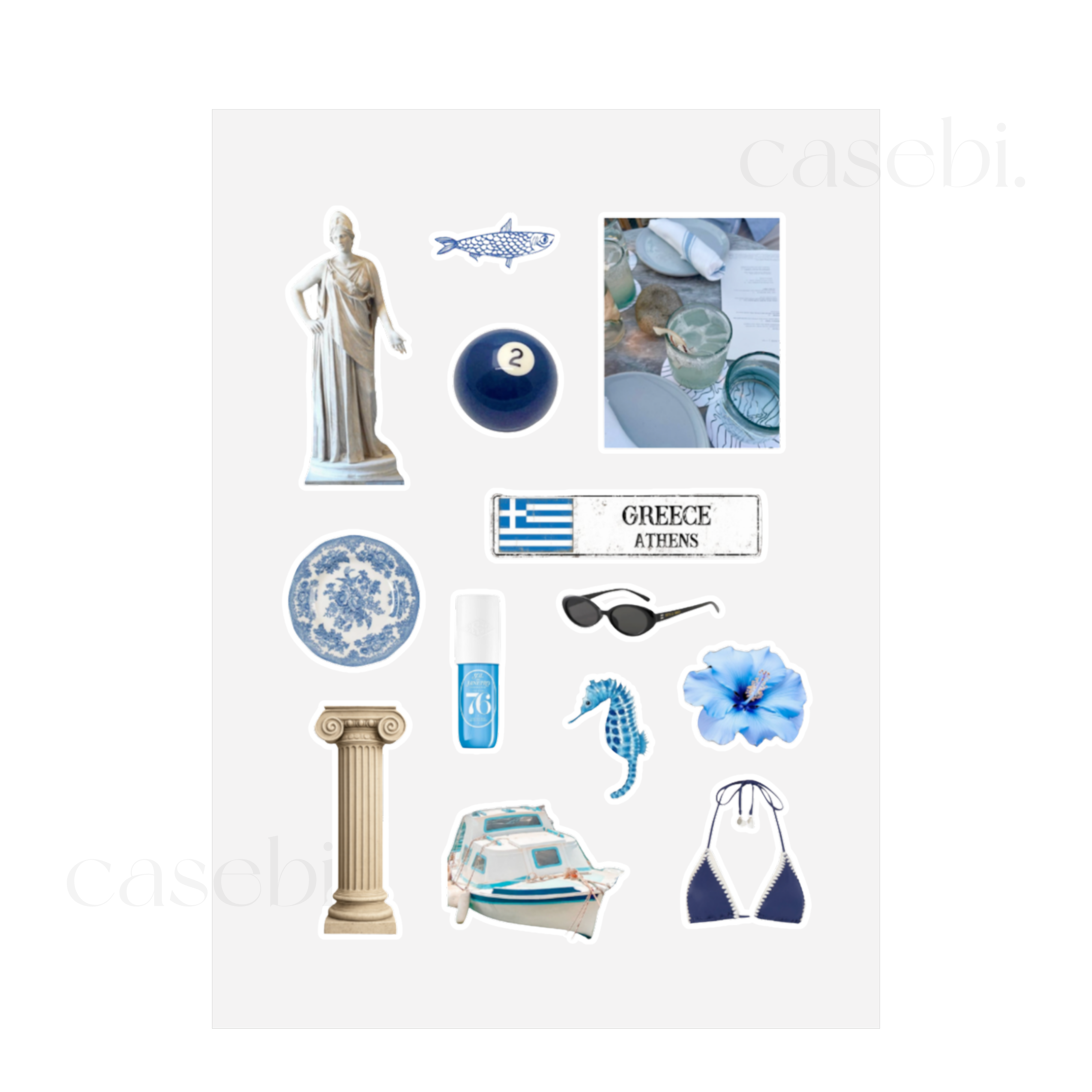 SET STICKERS 3D SANTORINI GLOW