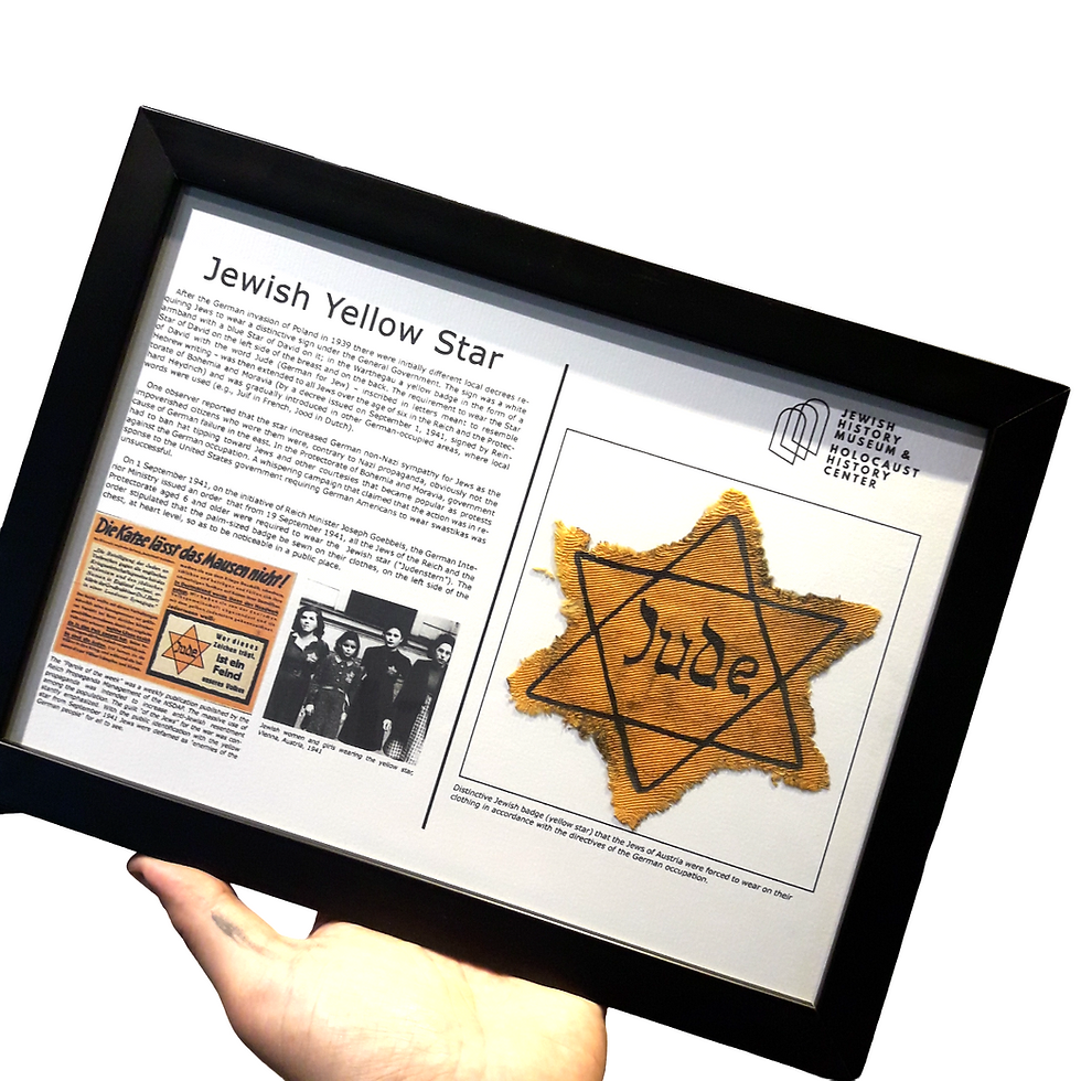 Miniatura: Quadro A4 Estrela de Davi Segunda Guerra Mundial - Memorial