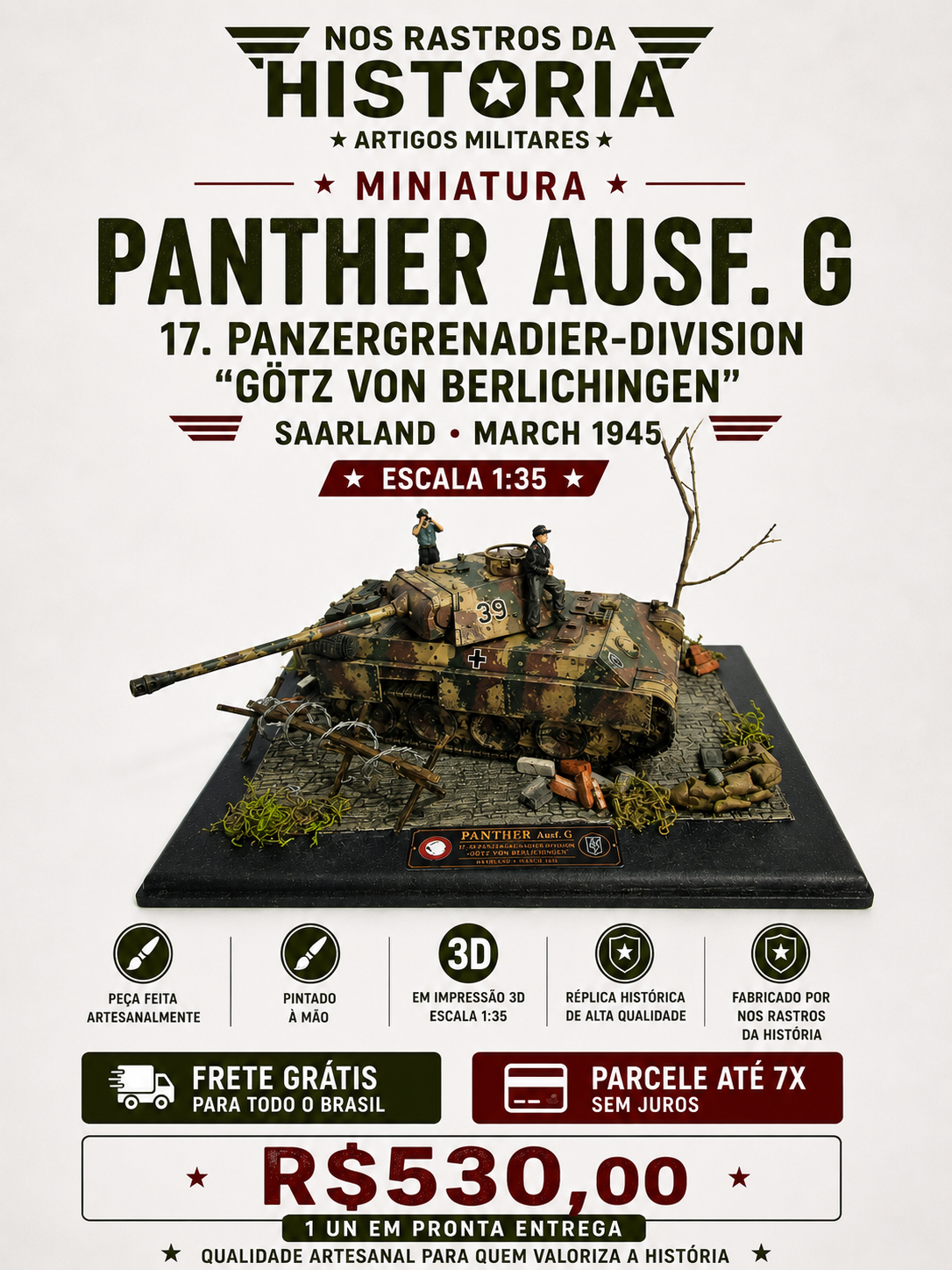 Miniatura Panther Ausf. G Panzergrenadier-Division "Götz von Berlich  - 1:35