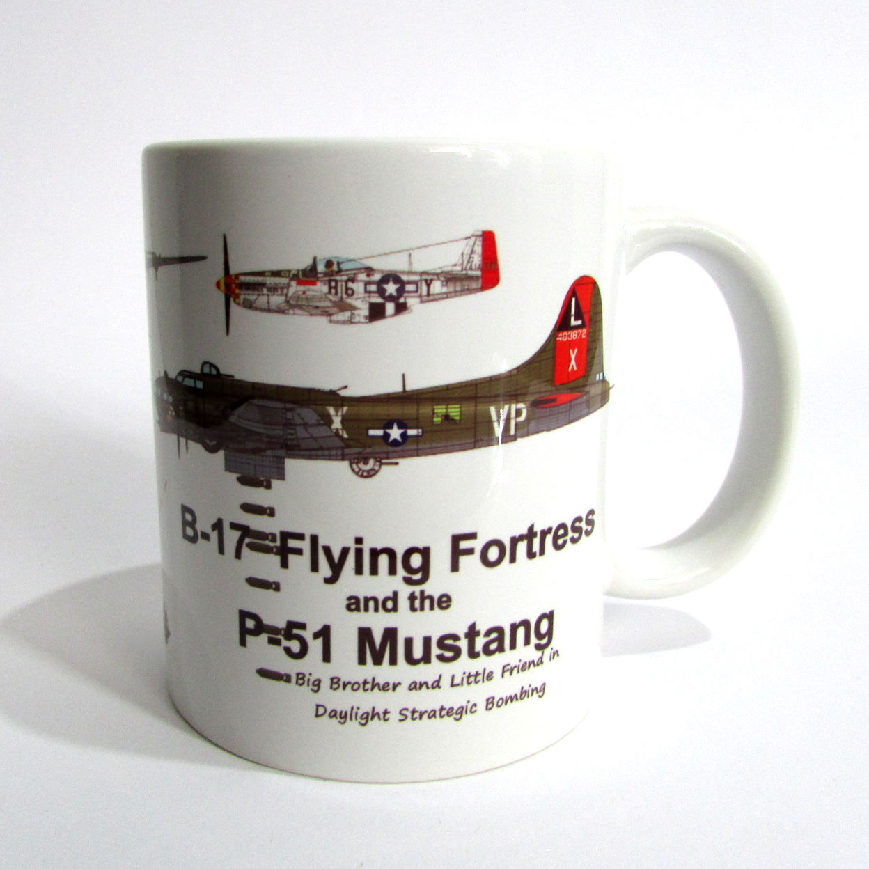 1un Caneca B-17 & P-51 Mustang - [325ml Porcelana]