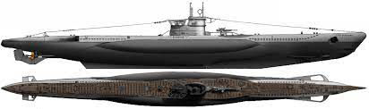 Vista de um Type VIIC, o principal tipo desta família de u-boats.