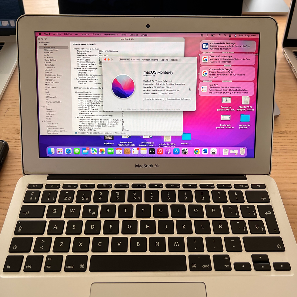 Miniatura: MacBook Air 11" 2015 i5 4GB 128GB SSD Batería Nueva