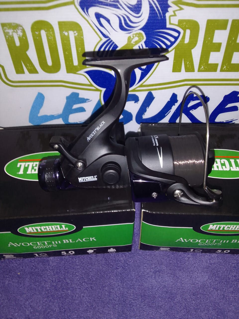 Thumbnail: New Mitchell Avocet III Black 6000FS Baitfeeder Reel.