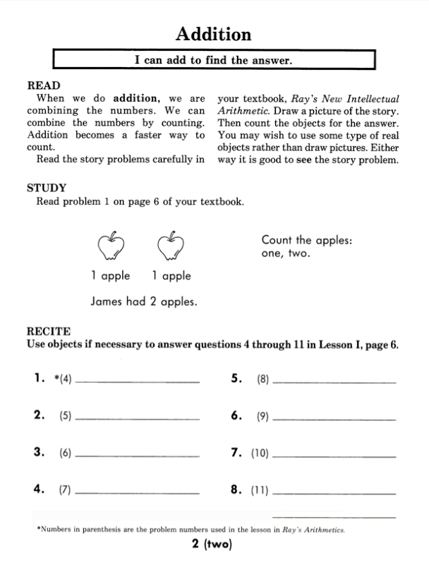 Thumbnail: Ray's Intellectual Arithmetic Workbook Series 3 Book 1