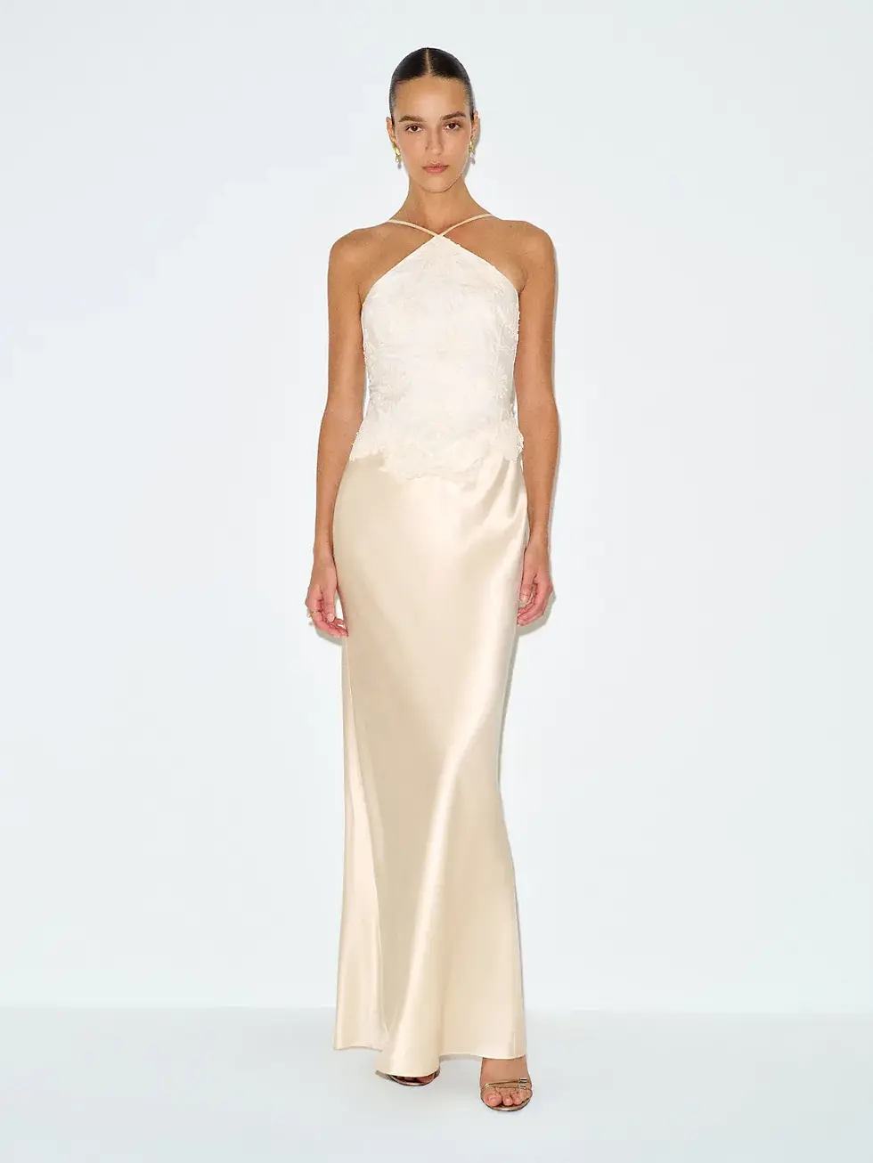 Reformation Jillian white silk slip dress for a rehearsal dinner