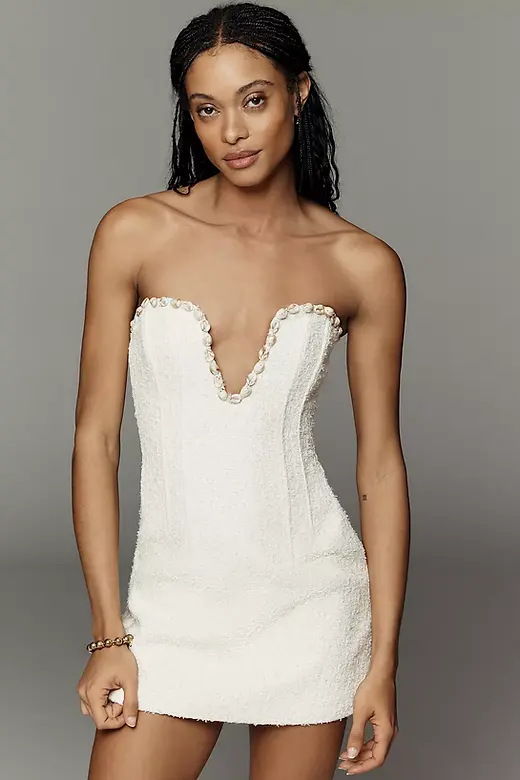 sachin and babi light blue dress Bachelorette Sequin Mini Dress - White main image 1
