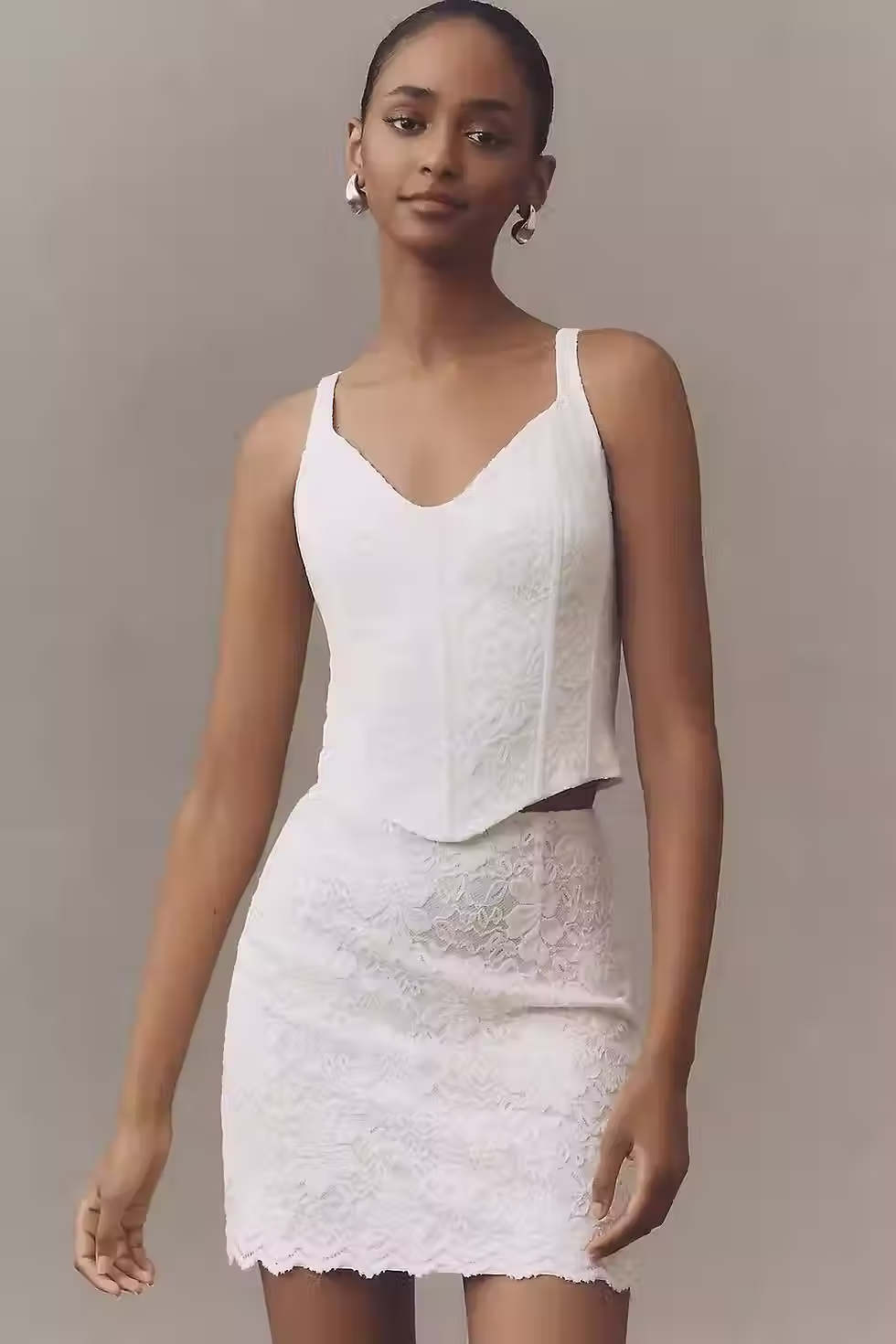 white lace corset outfit after party