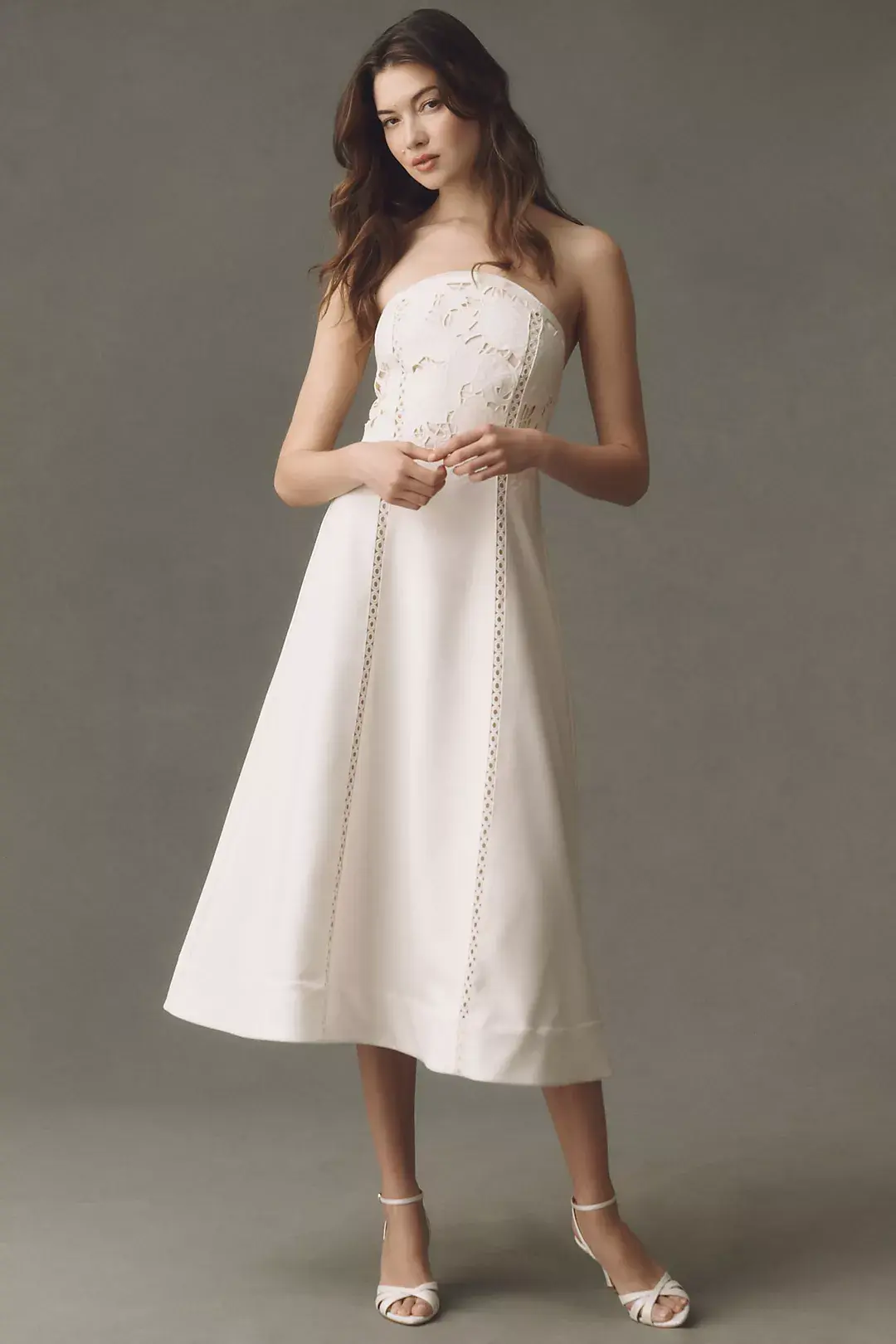 Cutwork Strapless Maxi Dress