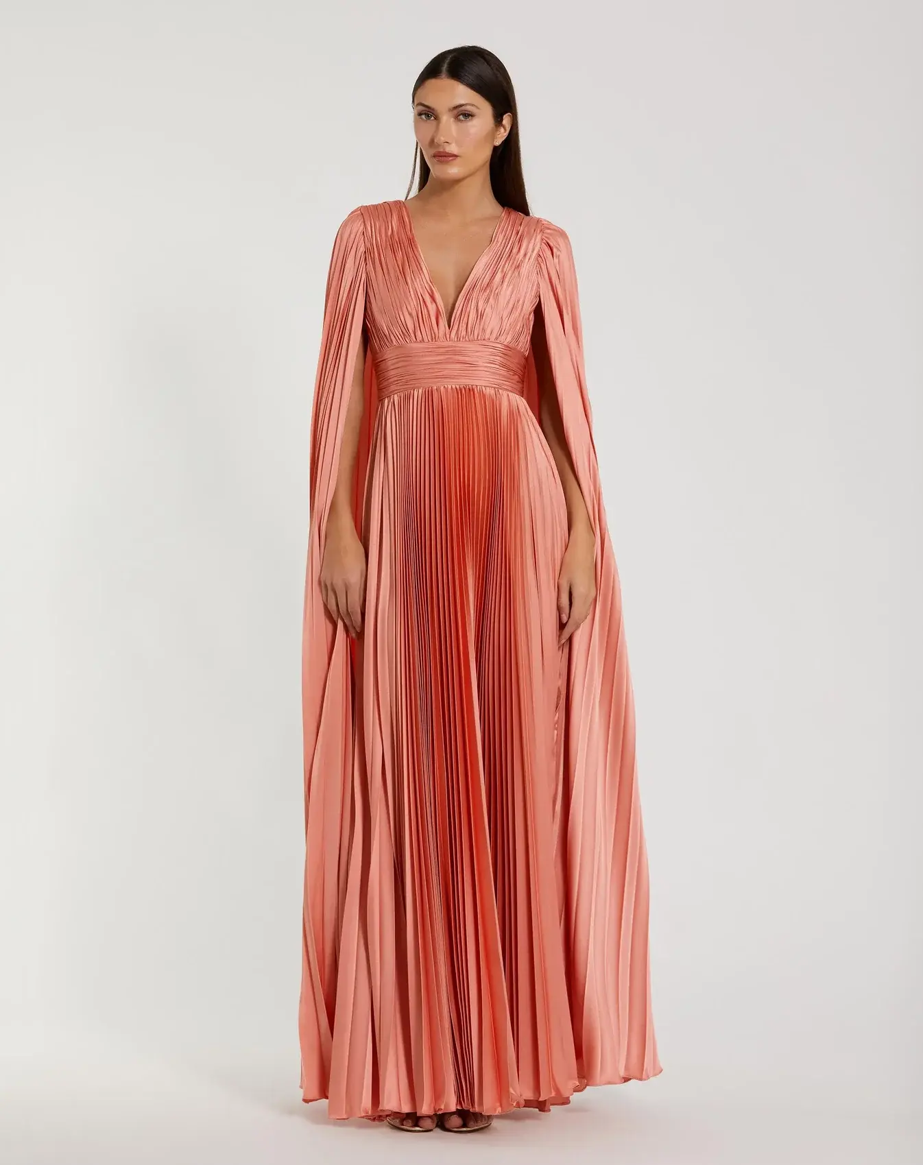 Pleated Charmeuse Gown