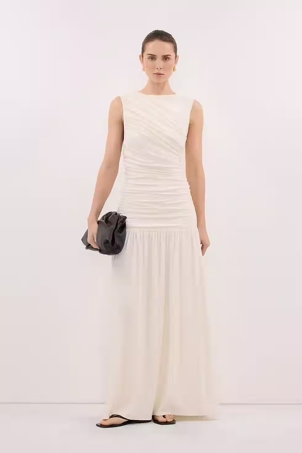 drop waist white bridal dress